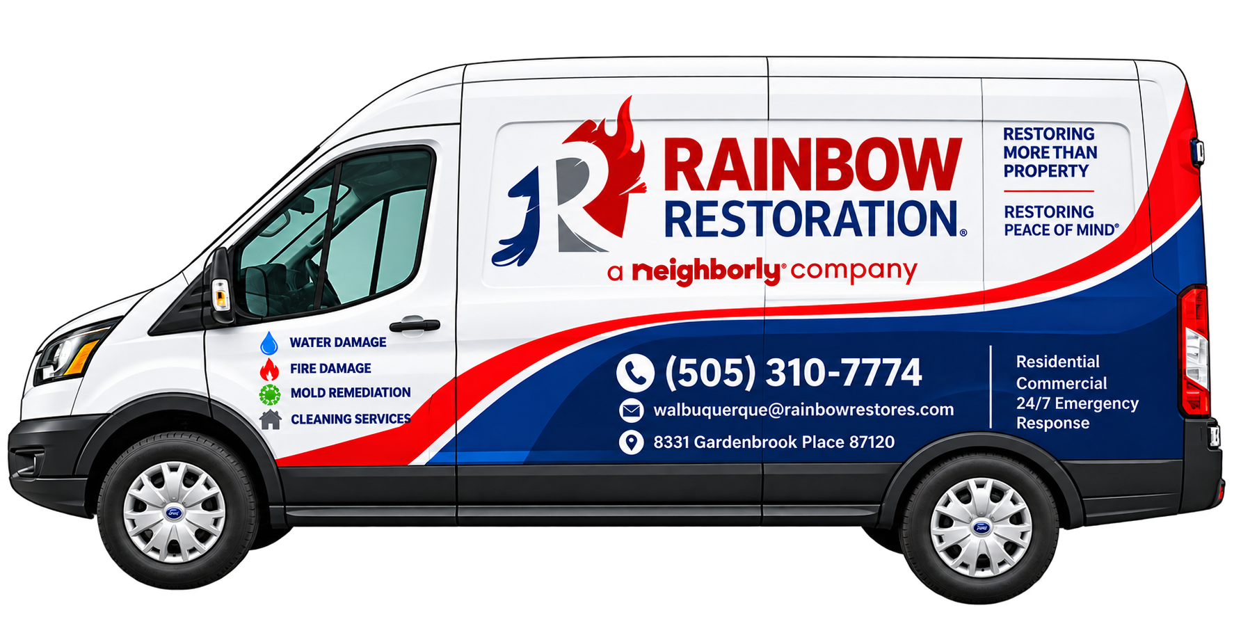 Rainbow Restoration of Albuquerque service van